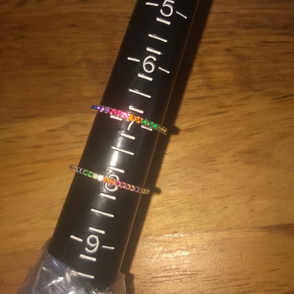 Bauble bar rainbow CZ eternity band stacking ring - Picture 8 of 8